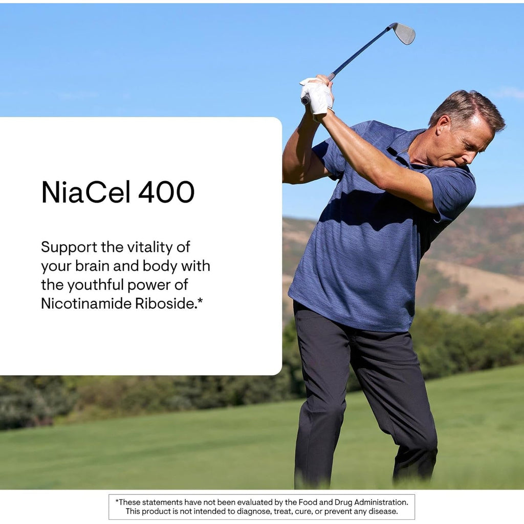 THORNE - Niacel 400 - NAD Supplement - Nicotinamide Riboside - Supports Healthy Aging, Cellular Energy Production & Sleep-Wake Cycle* - NSF Certified for Sport & Vegan - Gluten-Free - 60 Capsules