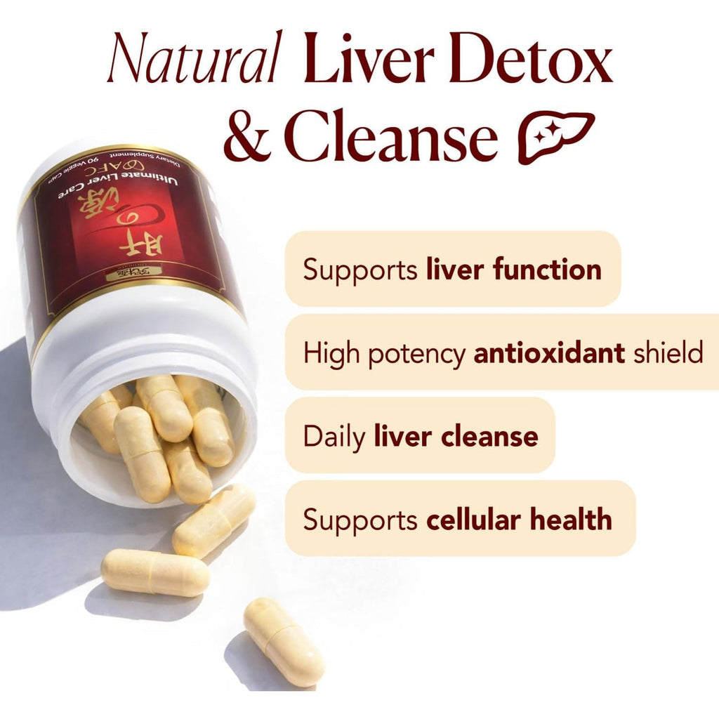AFC Japan Ultimate Liver Care Cleanse Detox Supplement Formula – Supports Healthy Liver Function with Amino Acid L-Ornithine, L-Citrulline, L-Cystine, and Turmeric Extract, 90 Veggie Capsules