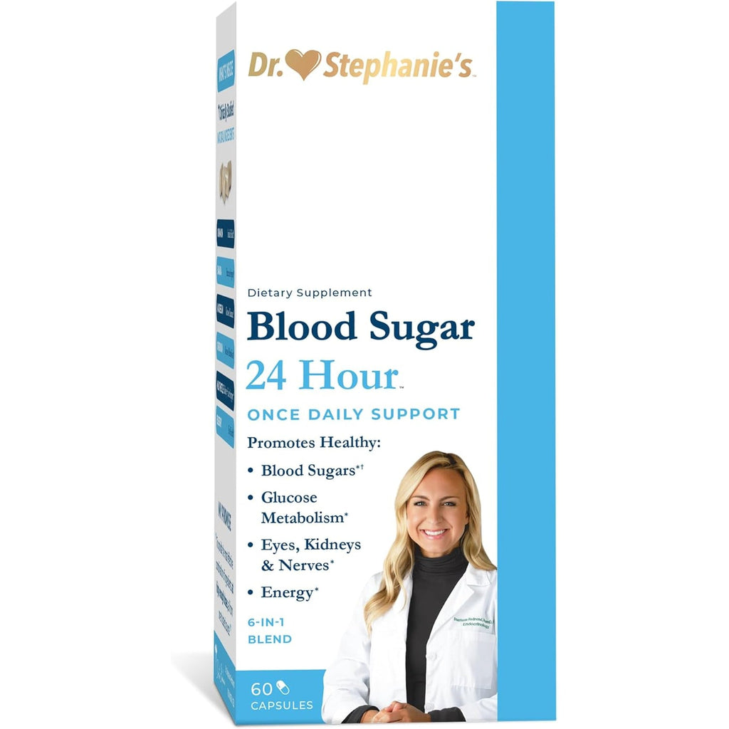 Blood Sugar 24 Hour - 6 in 1 Formula with Cinnamon, Banaba, Chromium, Milk Thistle, & More - Once Daily Supplement