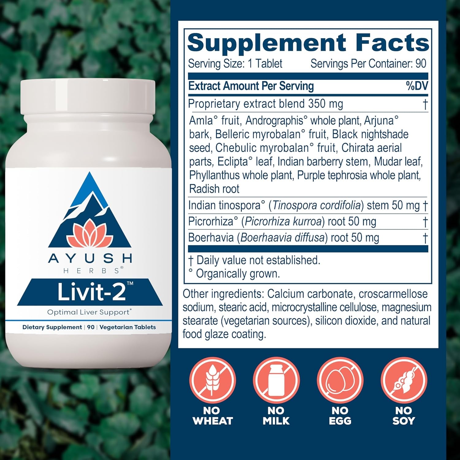 Ayush Herbs Livit-2 - Liver Care, Liver Support Supplement for Women & Men with Andrographis & Picrorhiza, Liver Pills Made with Organic Ingredients - 90 Servings
