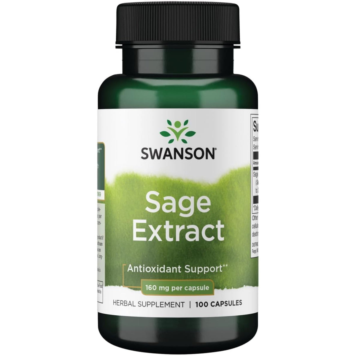 Swanson Sage Extract - Herbal Supplement Promoting Total-Body Health & Protection - Natural Formula for Overall Wellness Support - (100 Capsules, 160Mg Each)