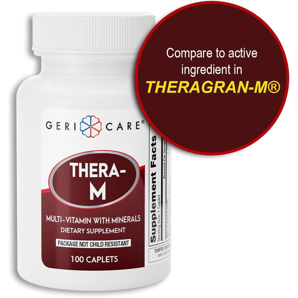 Gericare Thera M Multivitamin Caplets, Blend of Vitamins and Minerals to Ensure Maximum Nutritional Support Antioxidant Protection Supplement, 100 Count (Pack of 1)