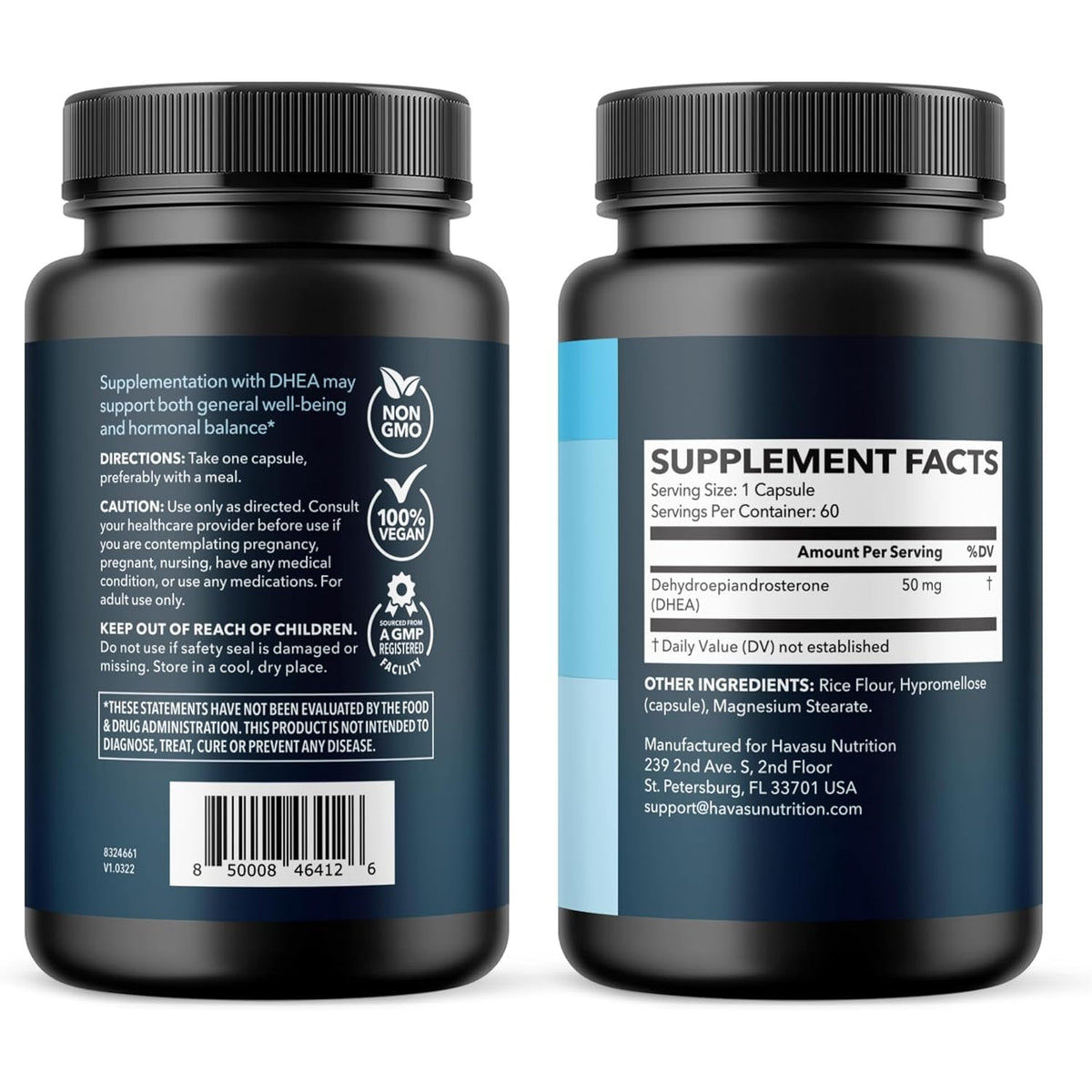 DHEA 50Mg per Serving Supplement for Hormone Balance - Supports Energy for Men and Women - Dehydroepiandrosterone Capsules for Mood, Aging & Vitality - Non-Gmo, Vegan - 60 Capsules, 2-Month Supply