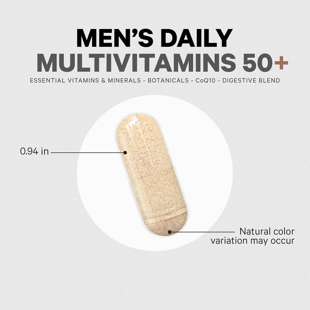 Codeage Men'S Multivitamin 50+ Supplement - Essential Vitamins for Men over 50 Years Old, Minerals, Coq10, Turmeric, Saw Palmetto, Maca, Panax Ginseng, Probiotics & Botanicals - Non-Gmo - 90 Capsules
