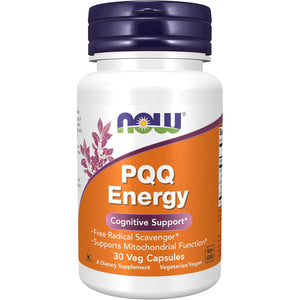 NOW Foods Supplements, PQQ Energy, Free Radical Scavenger*, Cognitive Support*, 30 Veg Capsules