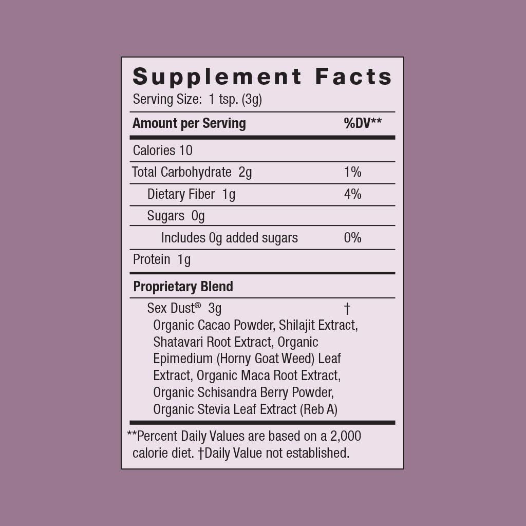 Moon Juice Sex Dust - Adaptogenic Libido Booster for Women - Maca Root Powder, Shatavari & Epimedium (Horny Goat Weed) for Hormone Balance, Mood & Creative Energy - Sugar & Caffeine-Free, 14 Servings