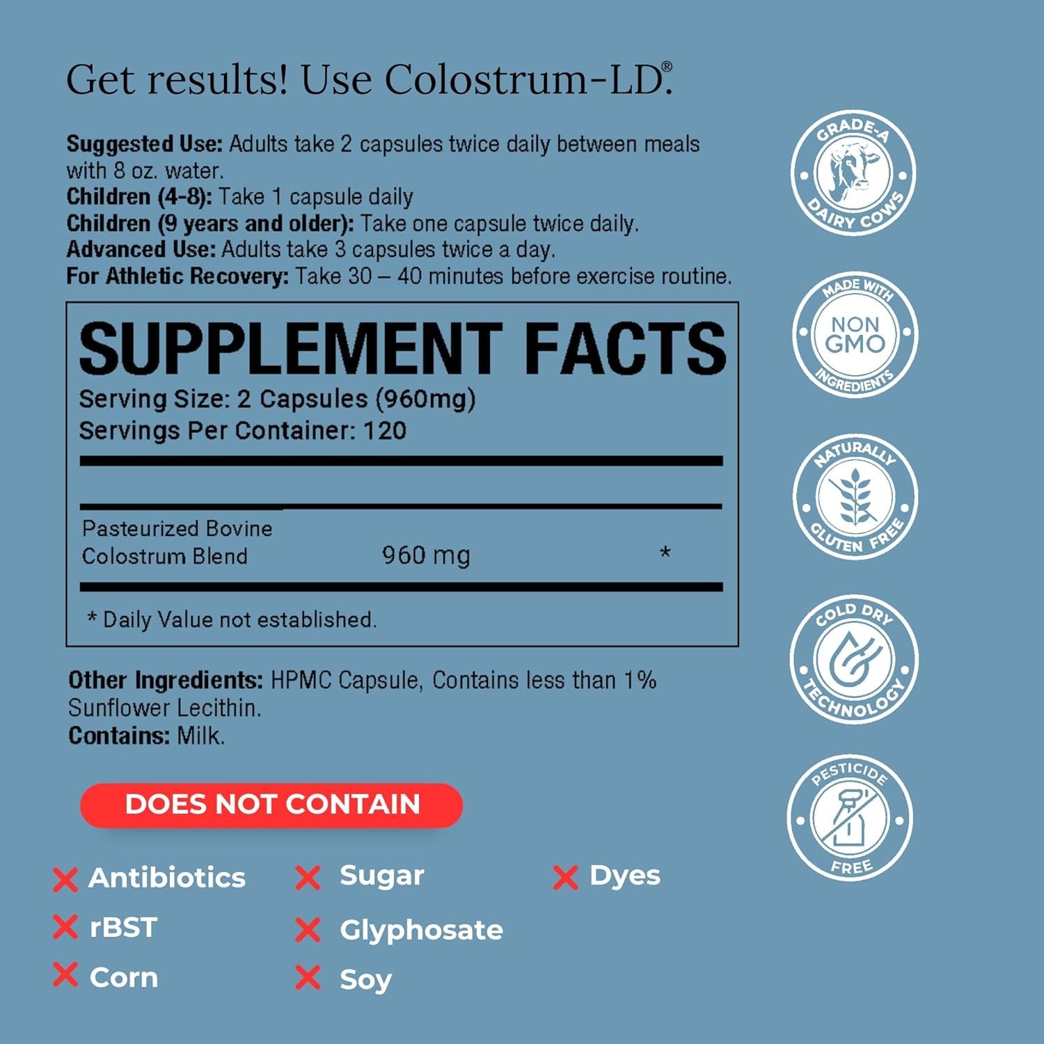 Colostrum-Ld Colostrum Capsules - 120 Count - Liposomal Delivery