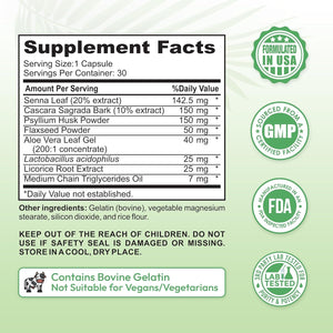 15 Day Colon Cleanse for Women – Natural Detox Pills with Herbs, Fiber & Probiotics – Bloating & Constipation Relief, Weight Loss & Gut Health Reset – 30 Capsules