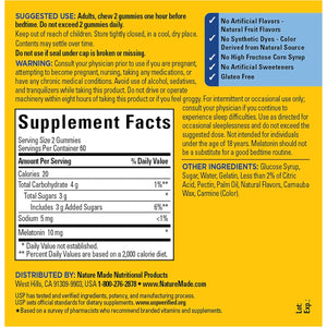 Nature Made Melatonin 10 Mg per Serving Gummies, Sleep Gummies for Adults Maximum Strength Dosage, 100% Drug Free Sleep Aid, 120 Count, 60 Day Supply