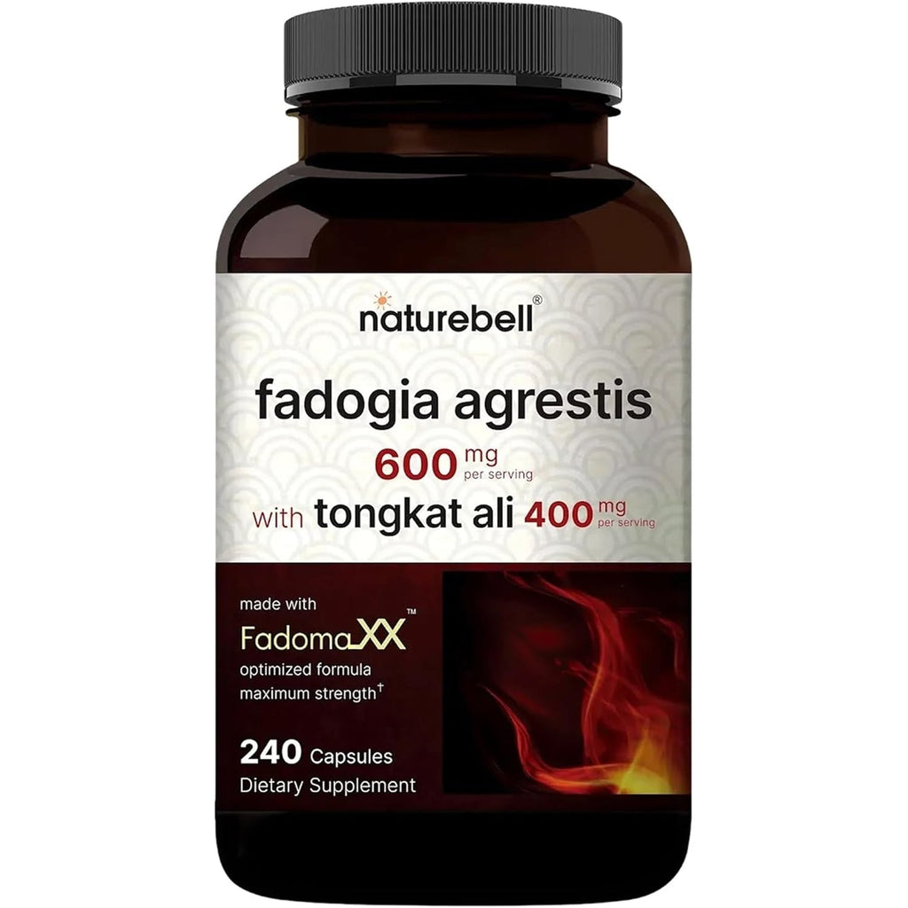 Naturebell Fadogia Agrestis 600Mg & Tongkat Ali 400Mg - 240 Capsules (4-Month Supply) - High-Potency Supplement for Energy, Vitality & Workout Support - Non-Gmo, Gluten-Free - 3Rd Party Tested