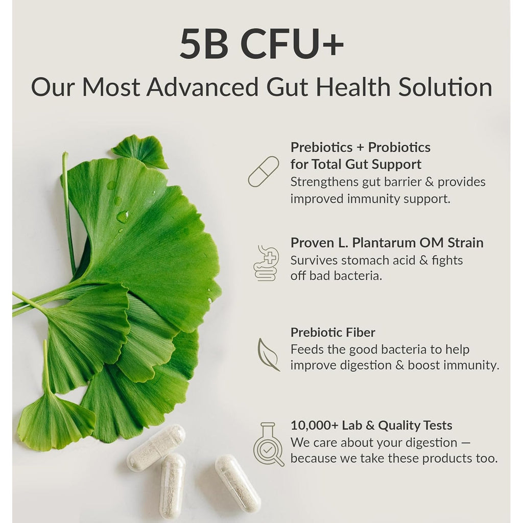 Bioptimizers Probiotic Breakthrough – Lactobacillus Plantarum OM Probiotics & Prebiotics Health Supplement for Gut, Digestive & Immune Support Probiotics for Women Men Elderly– 60 Vegan Capsules