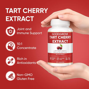 Good Grove Tart Cherry Extract, Tart Cherry, Supports Joint Comfort | Daily Wellness, Vegan Non-Gmo, 60 Capsules