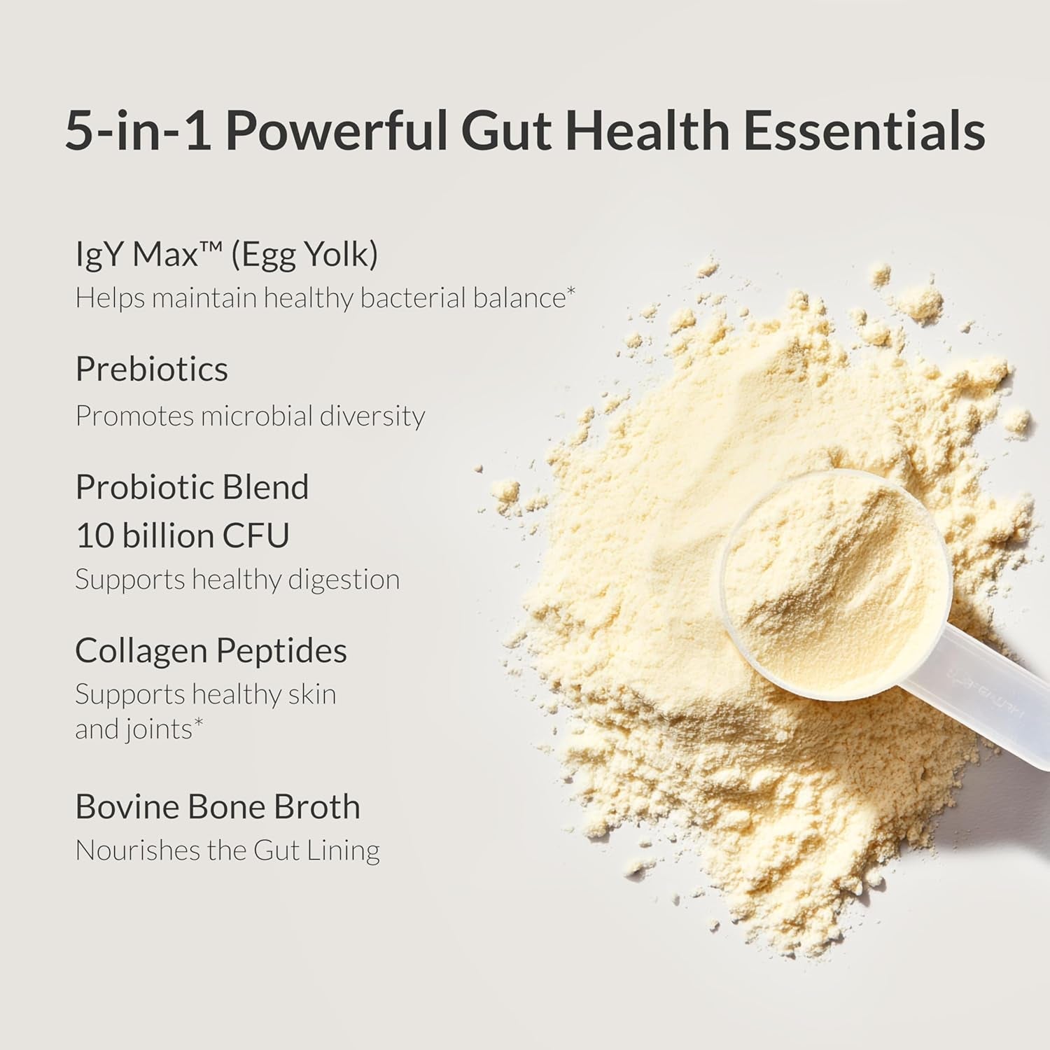 Microbiome Breakthrough™ Gut Support Powder – Vegetarian Vanilla – with Probiotics, Prebiotics, and Igy Max® – Source of L-Glutamine – Supports Digestive Comfort, Gas & Bloating Relief 30 Servings*