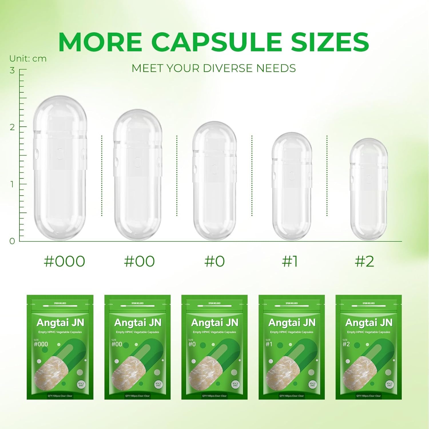 Size 0 Capsules Empty Vegan Plant Based Clear (100 Count) Gluten Free, Non-Gmo, Halal Certified Pill Caps Filling Kit with 2 Spoons for Vegetarian DIY Your Own Supplements