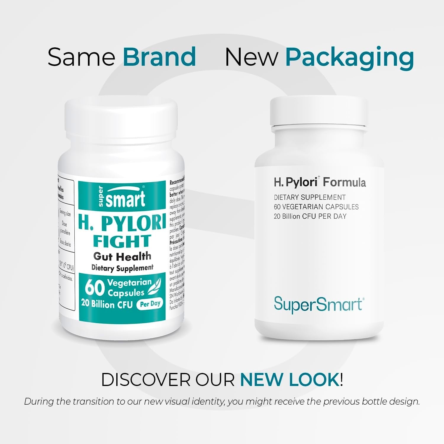 Supersmart H. Pylori Formula 20 Billion CFU per Day - Natural Probiotic Lactobacillus Reuteri DSM 17648 Supplement | Non-Gmo & Gluten Free - 60 Vegetarian Capsules