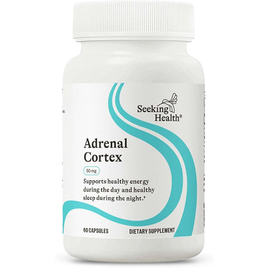Seeking Health Adrenal Cortex - Adrenal Supplement to Support Healthy Nervous System & Energy - Gluten-Free & Dairy-Free Nervous & Immune System Supplement - 50 Mg, 60 Capsules