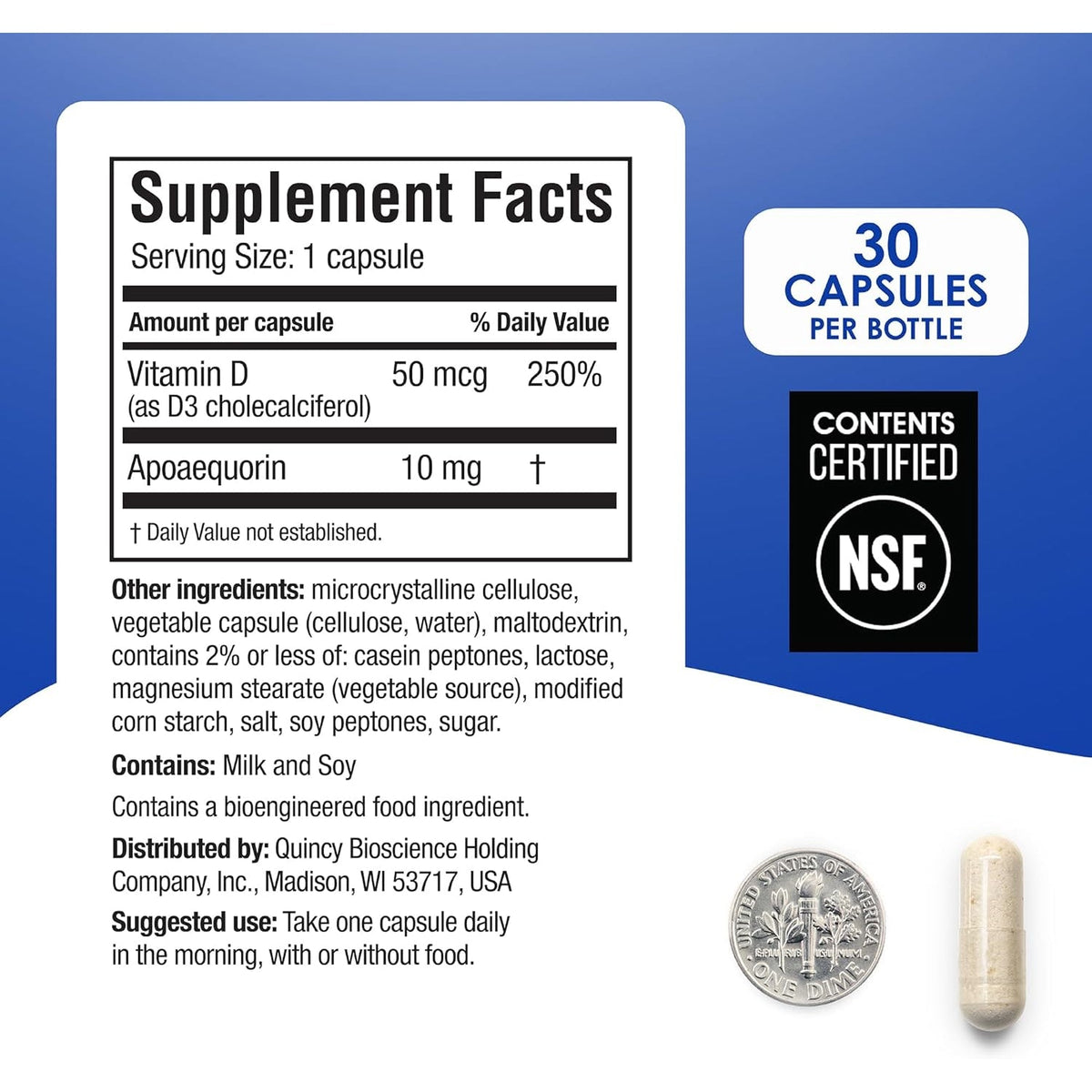 Prevagen Regular Strength - 30 Capsules (1 Month Supply) | Formulated for Your Brain | 10Mg of Apoaequorin plus Vitamin D3 with 7-Day Pill Minder