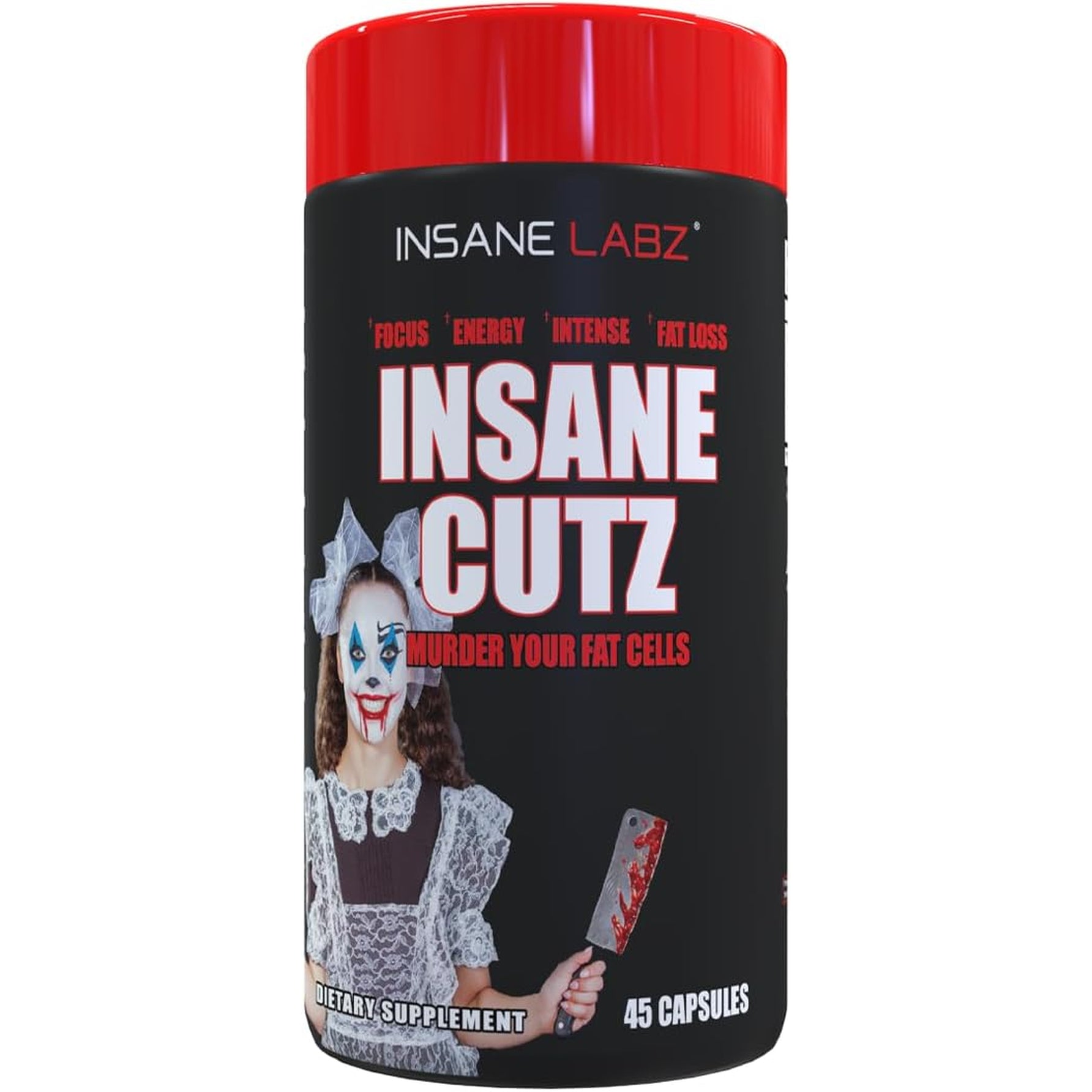 Insane Labz Insane Cutz Intense Fat Burner for Men and Women, Thermogenic Weight Loss Supplement with Dandelion Root Extract Fueled by Ampiberry, Appetite Suppressant - 45 Daily Srvgs (45 Capsules)