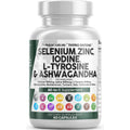 Clean Nutra Selenium 300Mcg Iodine 500Mcg Thyroid Support for Women & Men | L Tyrosine 500Mg Ashwagandha Supplement Bladderwrack, Turmeric, Kelp, Schisandra Zinc Pills Capsule Supplements