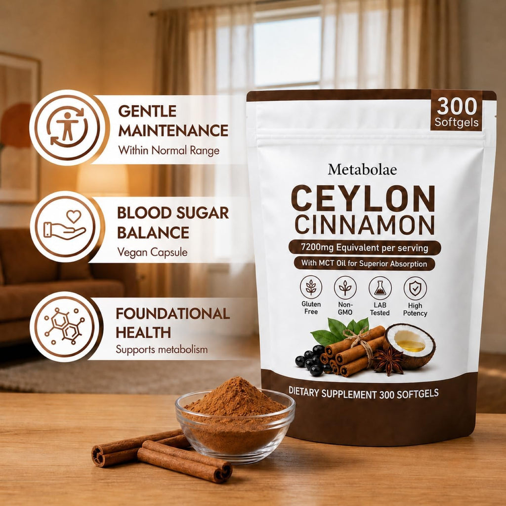 Metabolae Ceylon Cinnamon，7200 Mg Equivalent per Serving, Gluten Free, Non-Gmo, 300 Softgels