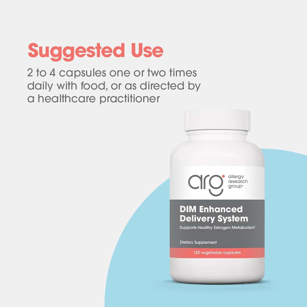 ARG DIM Enhanced Delivery System - Supports Estrogen Metabolism - Delivers 300 Mg Bioavailable Diindolylmethane Complex - Vegetarian & Soy-Free - 30 Servings - 120 Capsules