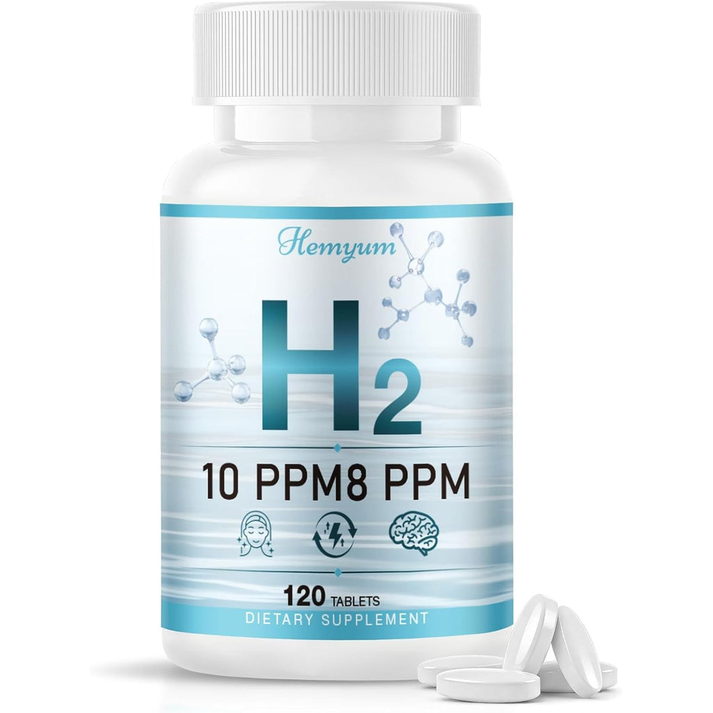 Hydrogen Water Tablets, H2 Molecular Hydrogen with Magnesium, 10 PPM Hydrogen Tablets for Drinking Water, Supports Physical Recovery, Brain Health&Cellular Energy - Non-Gmo, Gluten-Free 120 Tablets.