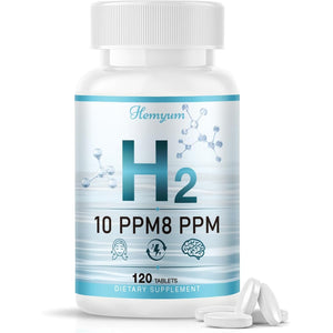 Hydrogen Water Tablets, H2 Molecular Hydrogen with Magnesium, 10 PPM Hydrogen Tablets for Drinking Water, Supports Physical Recovery, Brain Health&Cellular Energy - Non-Gmo, Gluten-Free 120 Tablets.