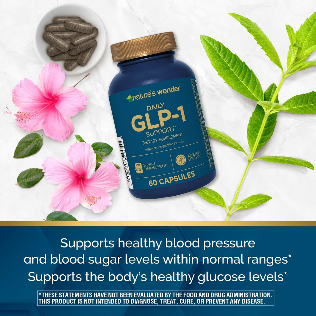 Nature'S Wonder Daily GLP-1 Support Supplement, Supports Healthy Weight Management & Appetite Control*, Includes Clinically Studied Metabolaid | 60 Capsules, 30 Day Supply