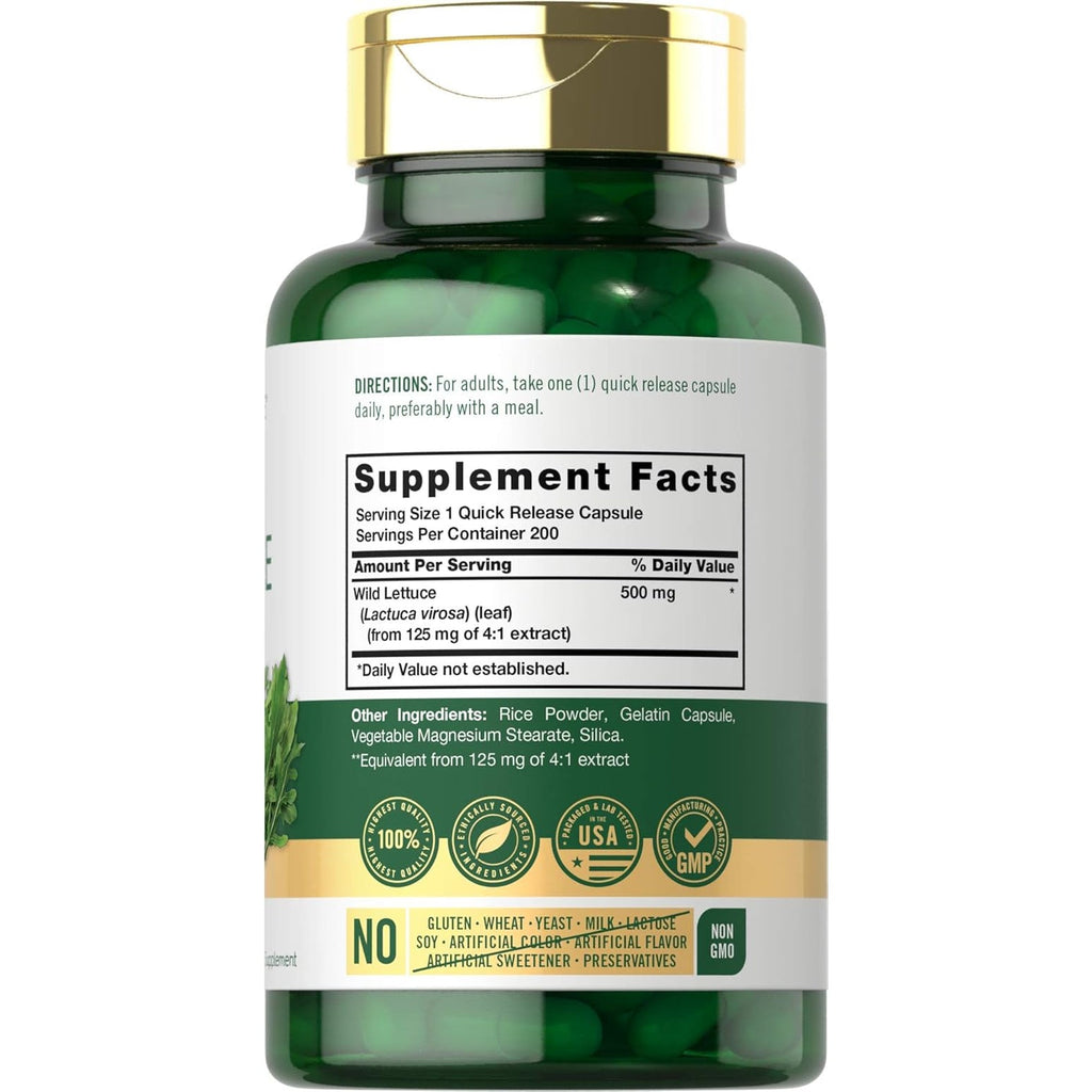 Carlyle Wild Lettuce Extract | 200 Capsules | Non-Gmo, Gluten Free Supplement