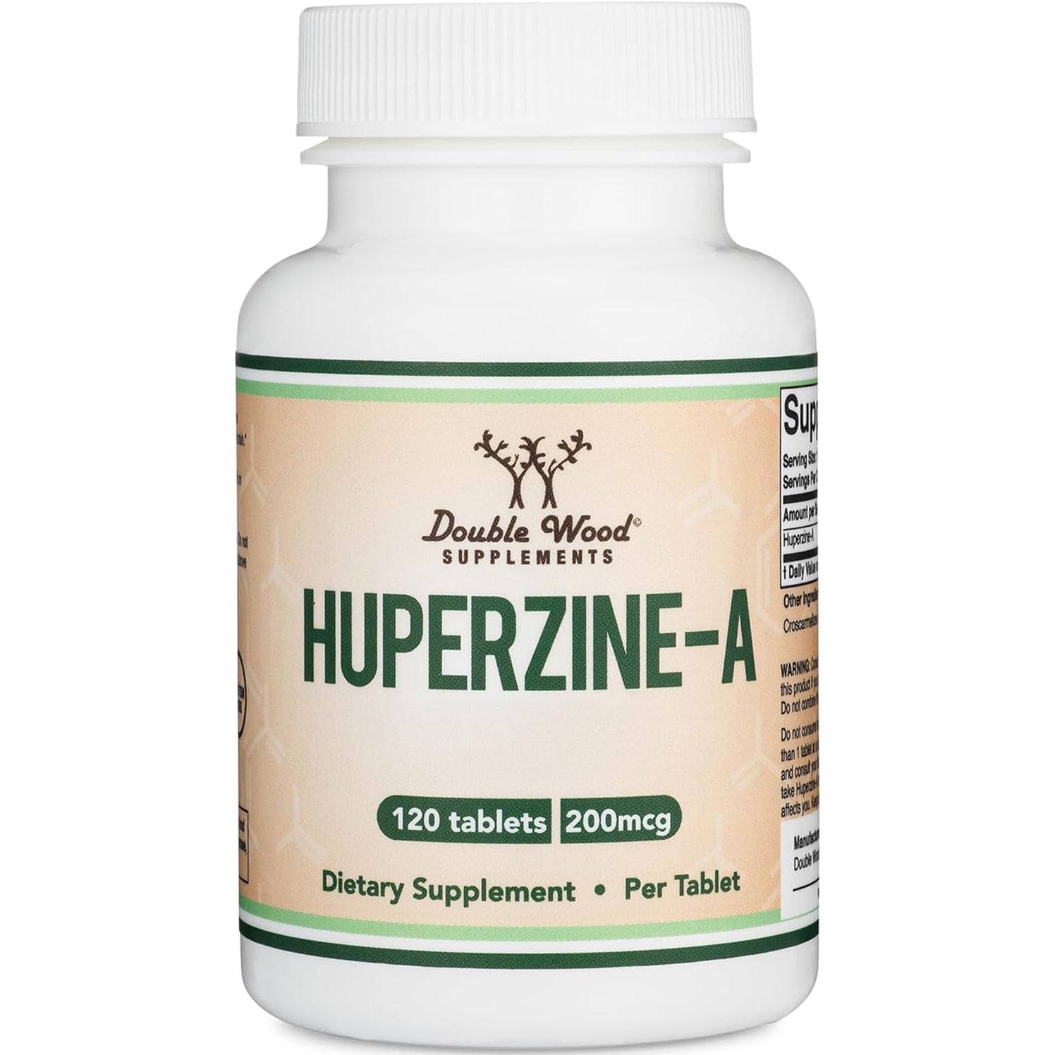 Huperzine a 200Mcg (Third Party Tested) 120 Tablets, Brain Supplement to Promote Acetylcholine (Acetylcholinesterase Inhibitor) - Supports Memory and Focus by Double Wood
