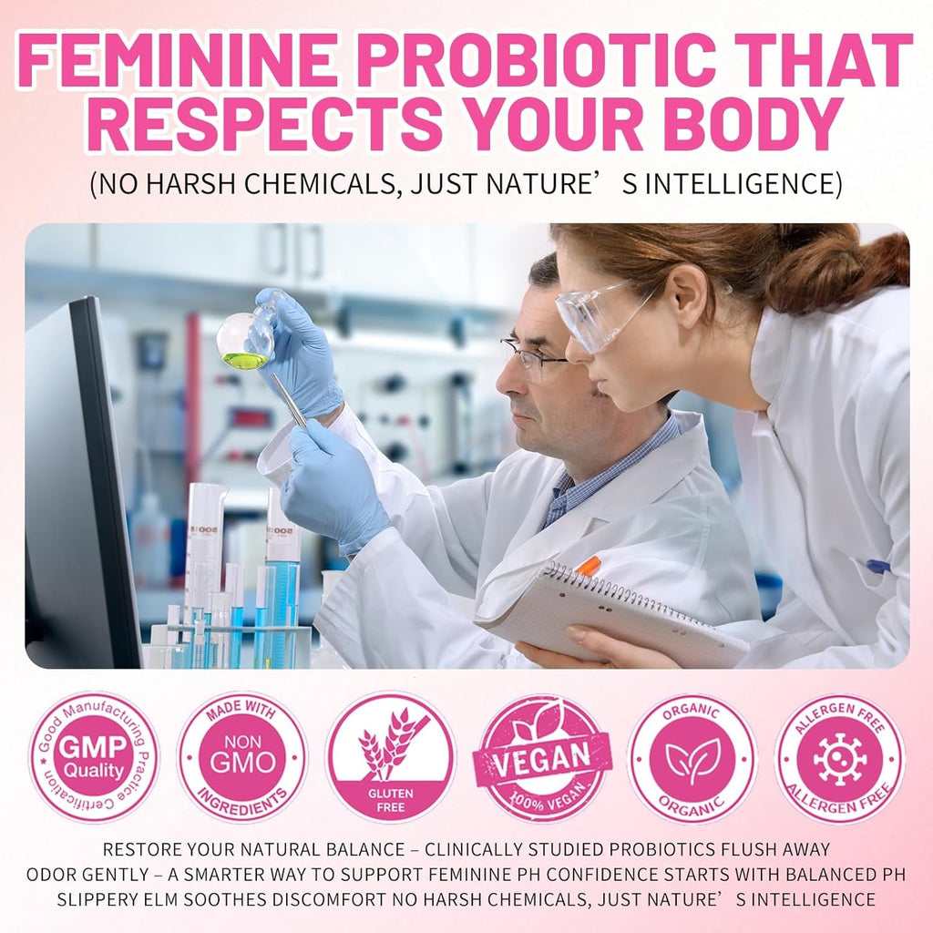 Women'S Probiotics Slippery Elm Gummies,Her Juicy PH Balance,Vaginal Feminine Probiotics Pineapple Gummies,Digestive,Immune Health