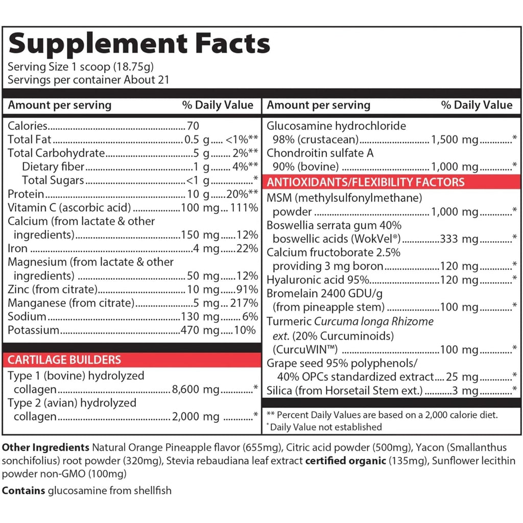 Vibrant Health, Joint Vibrance, Comprehensive Joint and Cartilage Support, Orange Pineapple, 21 Servings