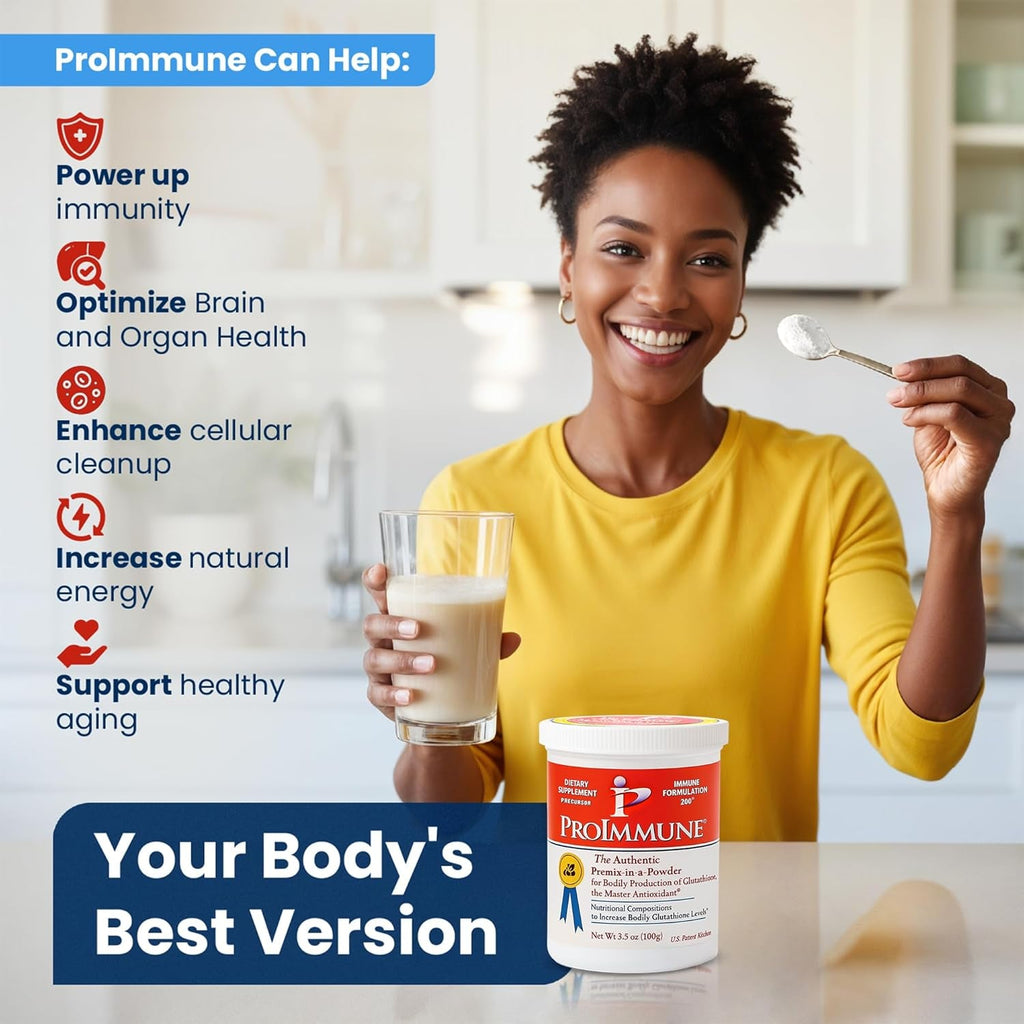 Glutathione Supplement 2 Month Supply of Glutathione Powder Precursor – Proimmune Immune Formulation 200® for Powerful Immune Support - Doctor-Formulated Antioxidant Complex, 62 Servings