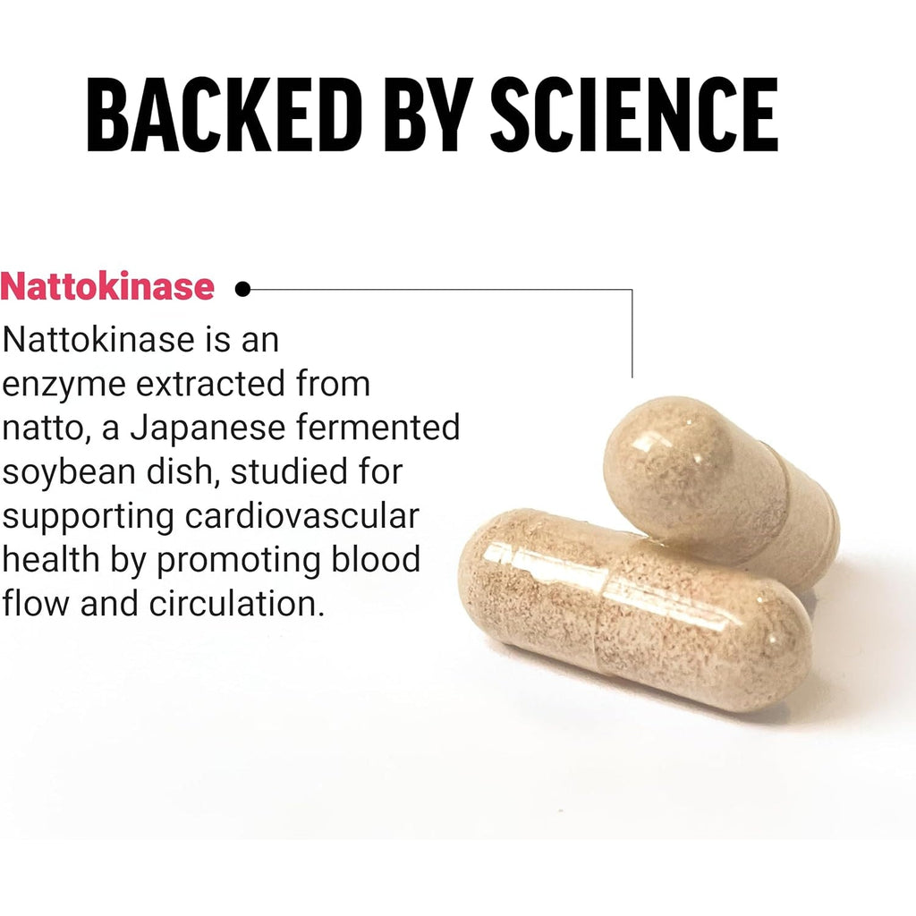 Force Factor Nattokinase 2000 FU, Nattokinase Supplement for Heart Health and Blood Pressure Health, Blood Circulation Pills, Non-Gmo, Vegan, No Gelatin, 90 Vegetable Capsules