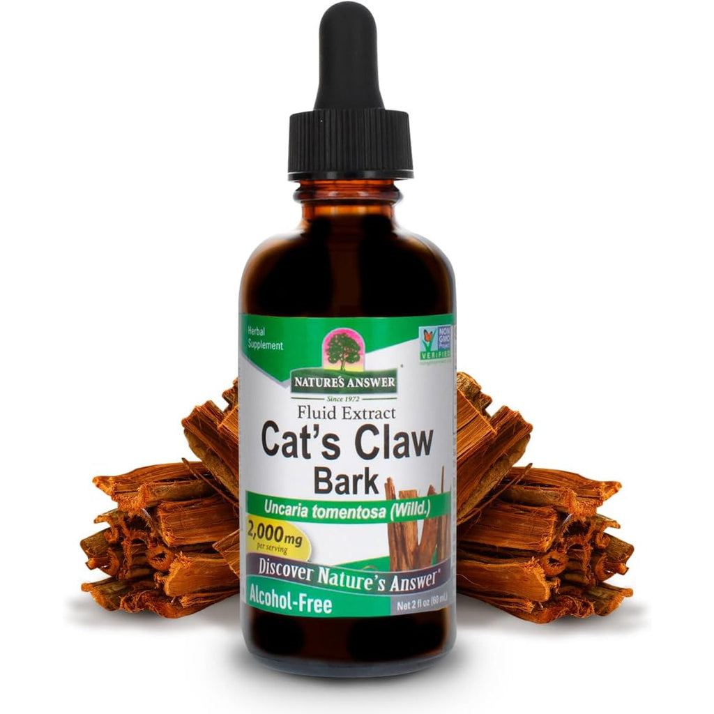 Nature'S Answer Cat'S Claw Bark Liquid Extract Supplement 2 Ounce - Alcohol Free Cats Claw Tincture & Capsules Alternative for Joint & Muscle Support, Vegan, Non-Gmo, Gluten Free, Kosher