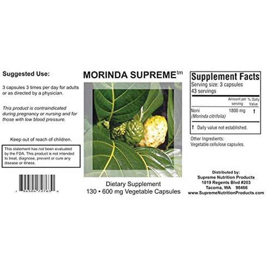 Supreme Nutrition Morinda Supreme, 130 Whole Noni Fruit Capsules