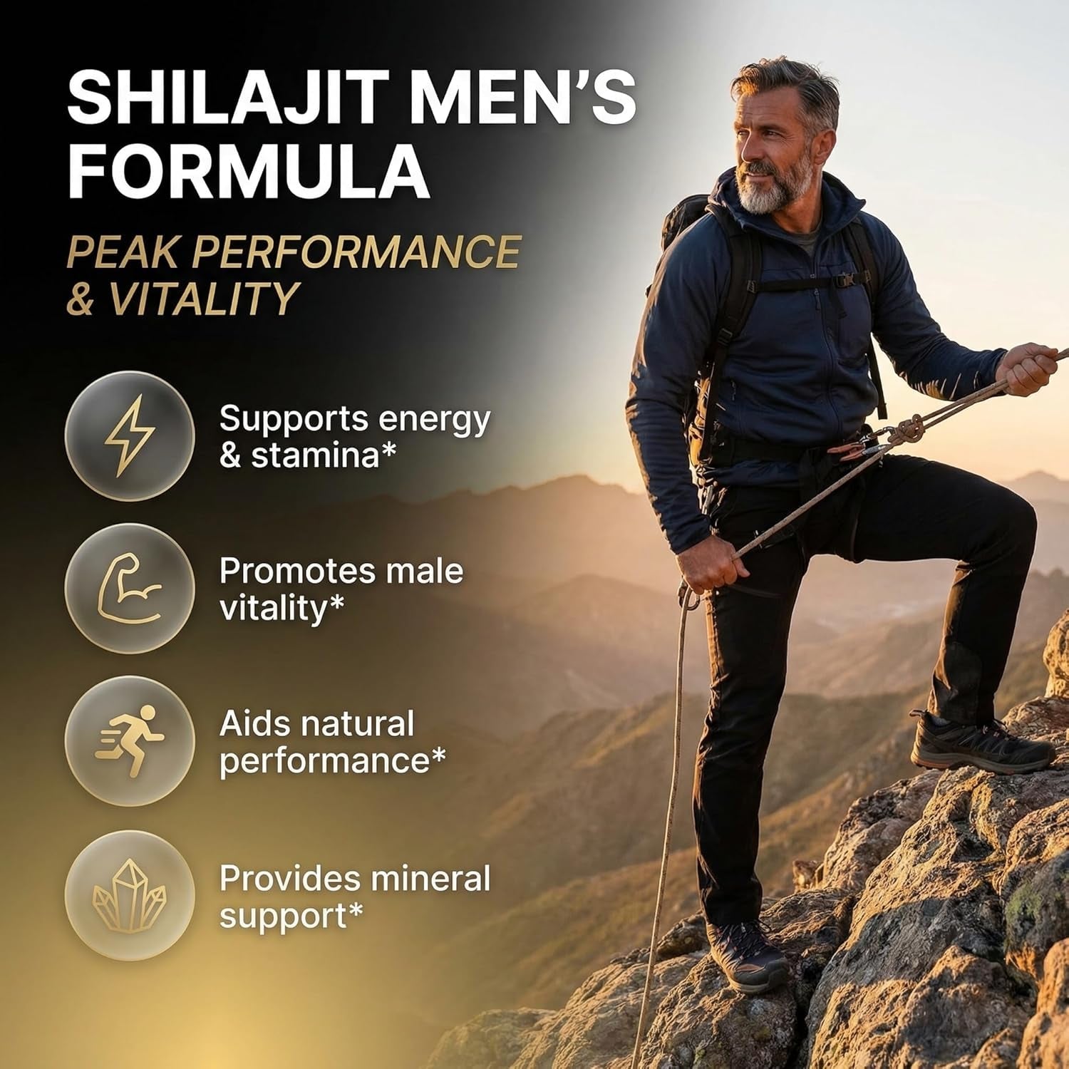 Clean Nutraceuticals Shilajit Supplement for Men with Sea Moss, Tongkat Ali, Ashwagandha, Boron, Zinc, Coq10, PQQ - Fulvic Acid Capsules - Energy Support - 90 Count - Resin, Gummy & Powder Alternative