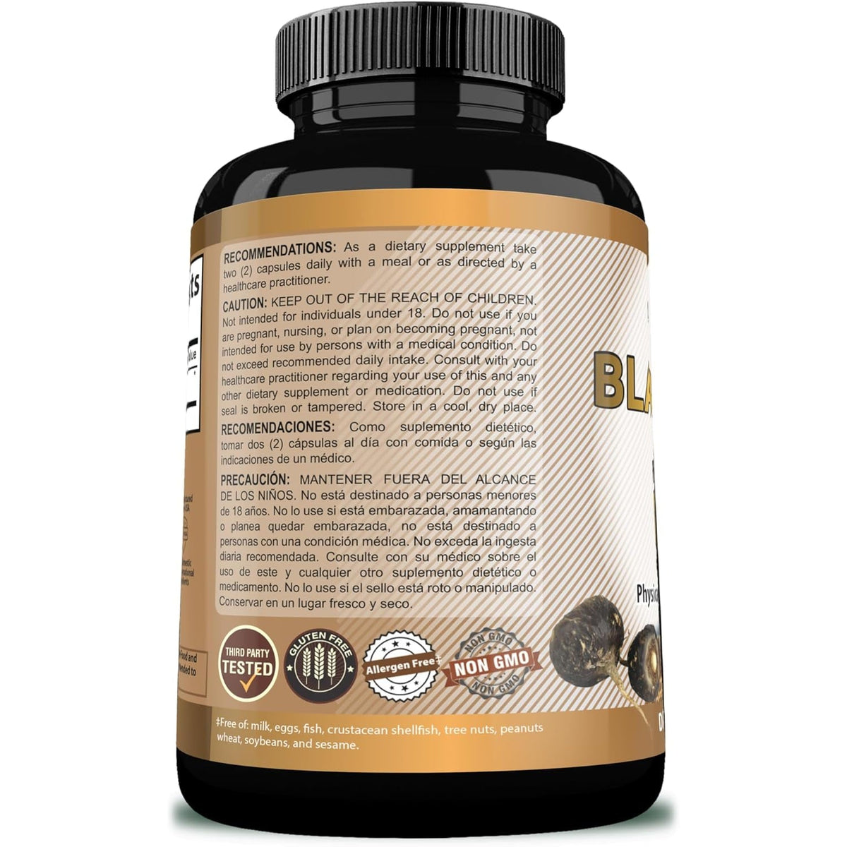 Organic Black Maca 1,900 Mg per Serving Natural Energy Booster Peruvian Maca for Men & Women 120 Capsules