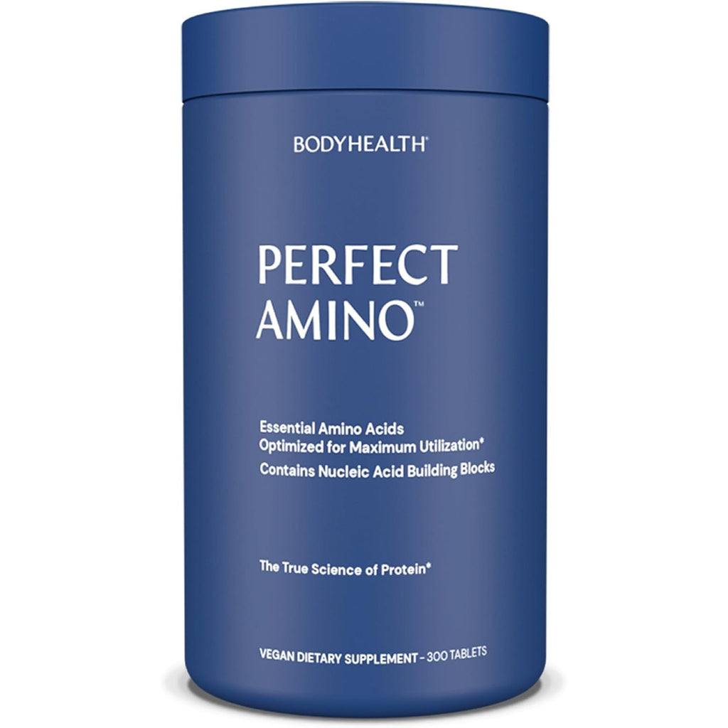 Bodyhealth Perfectamino (300 Tablets) Essential Amino Acid Supplement with BCAA and EAA, Muscle Recovery, Boost Energy & Stamina, 99% Utilization, Vegan Branched Chain Protein Pre/Post Workout