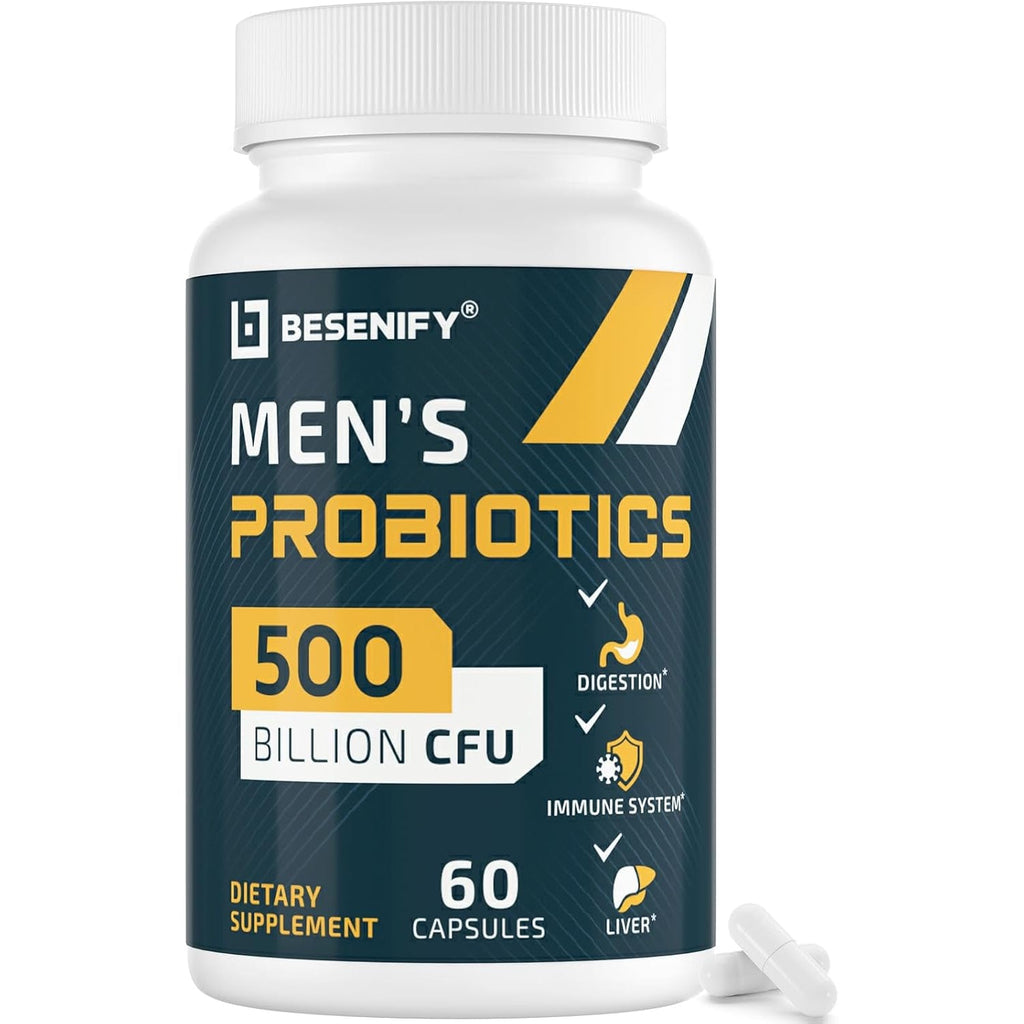 Probiotics for Men, 500 Billion Cfus & 12 Strains, Men'S Probiotic with Turmeric, Cranberry, Goji - Probiotics for Digestive Health, Immune, Stomach, Bloating & Gut Health for Men, 60 Pro Biotics Caps