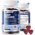 VEETAGYO Melatonin Free 5-HTP GABA Supplement Gummies for Adults & Kids 12+ with L-Theanine, Magnesium Glycinate, L-Tryptophan, Apigenin - Sugar Free, Strawberry Flavor, Vegan, 120 Count