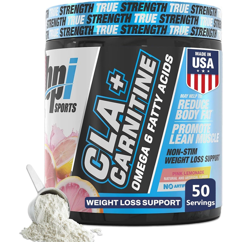 BPI Sports Cla+Carnitine – CLA L Carnitine & Linoleic Acid – L Carnitine Supplement for Weight Loss, Metabolism & Lean Muscle – Caffeine Free – Pink Lemonade – 50 Servings – 12.34 Oz
