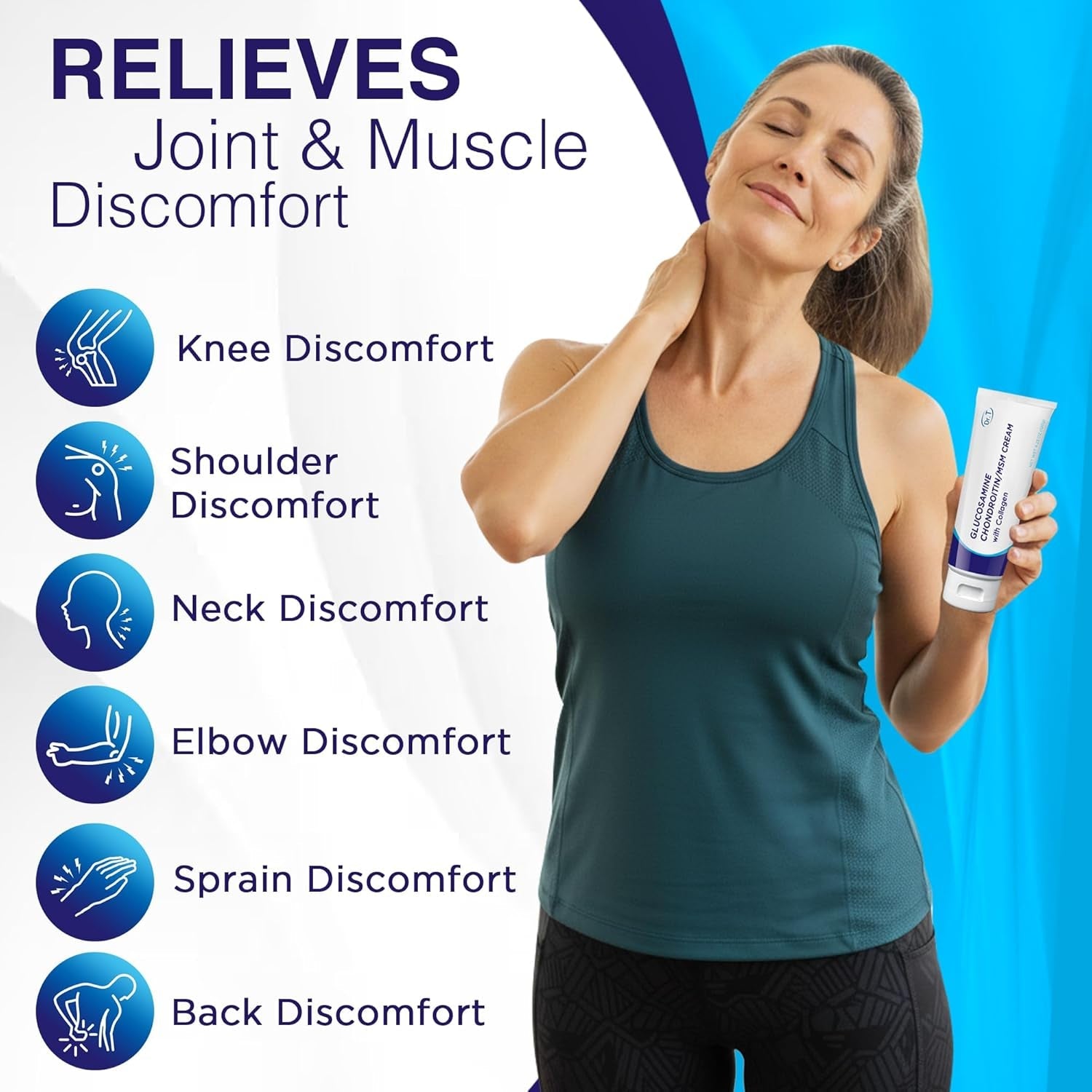 Dr. T Glucosamine Chondroitin Cream - Premium Formula with MSM and Collagen for Joint and Muscle Discomfort - Maintains Joint Strength, Flexibility & Muscle Mobility - 4.23 Oz / 120G (1 Pack)