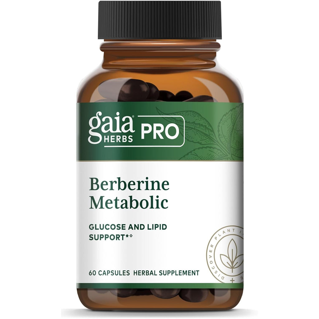 GAIA HERBS PRO Berberine Metabolic - Supplement Supplement with Berberine HCI - Vegan, Gluten-Free, Soy-Free - 60 Capsules (60 Servings)