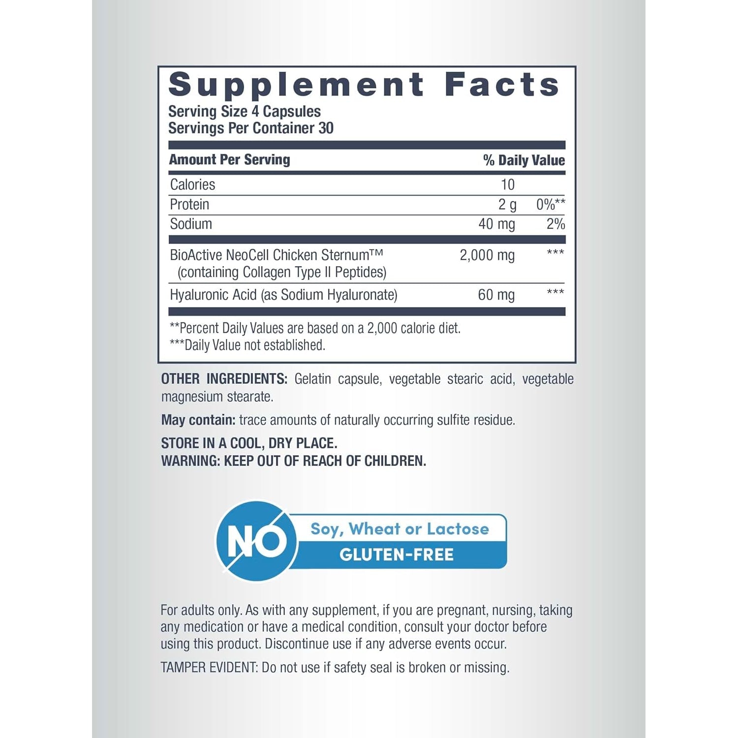Neocell Joint Complex Supplement | 120 Capsules | plus Hyaluronic Acid | Collagen Type II | Advanced Formula