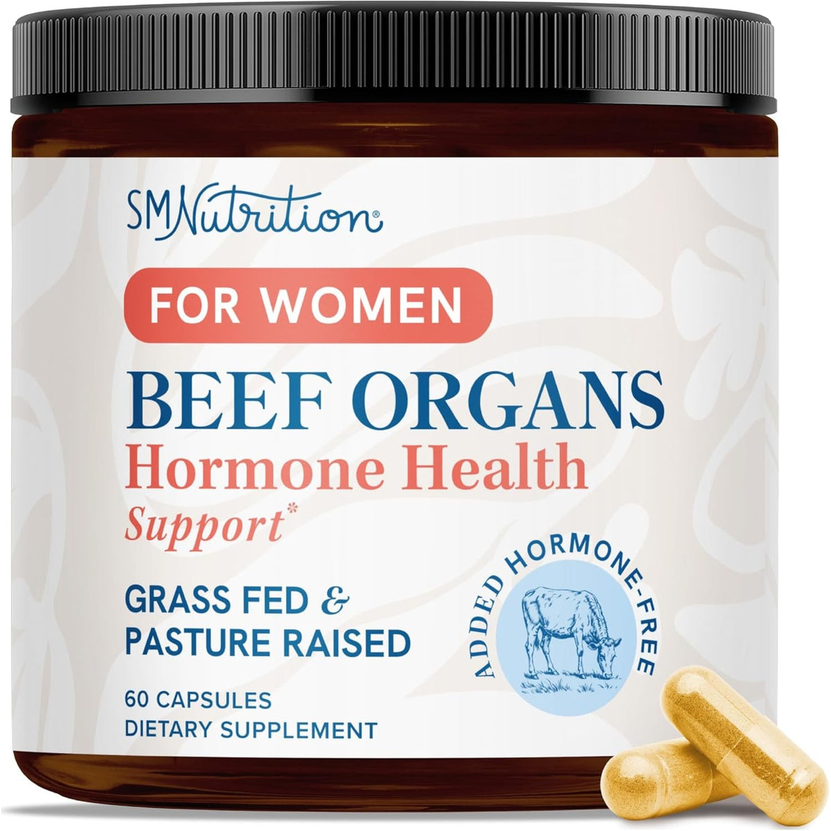 Beef Organ Supplement for Women | Uterus, Ovary, Liver, Spleen, Kidney & Heart | Superfood for Hormone Health & Energy Support | 100% Grass Fed & Pasture Raised Beef Organs for Women | 60 Ct.