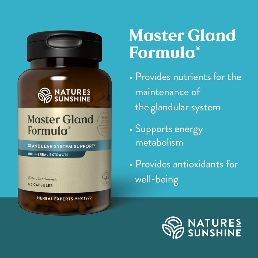 Nature'S Sunshine Master Gland, 120 Capsules | Provides Complete Nutritional Support for Every Gland in the Body, Helps Support Energy Metabolism