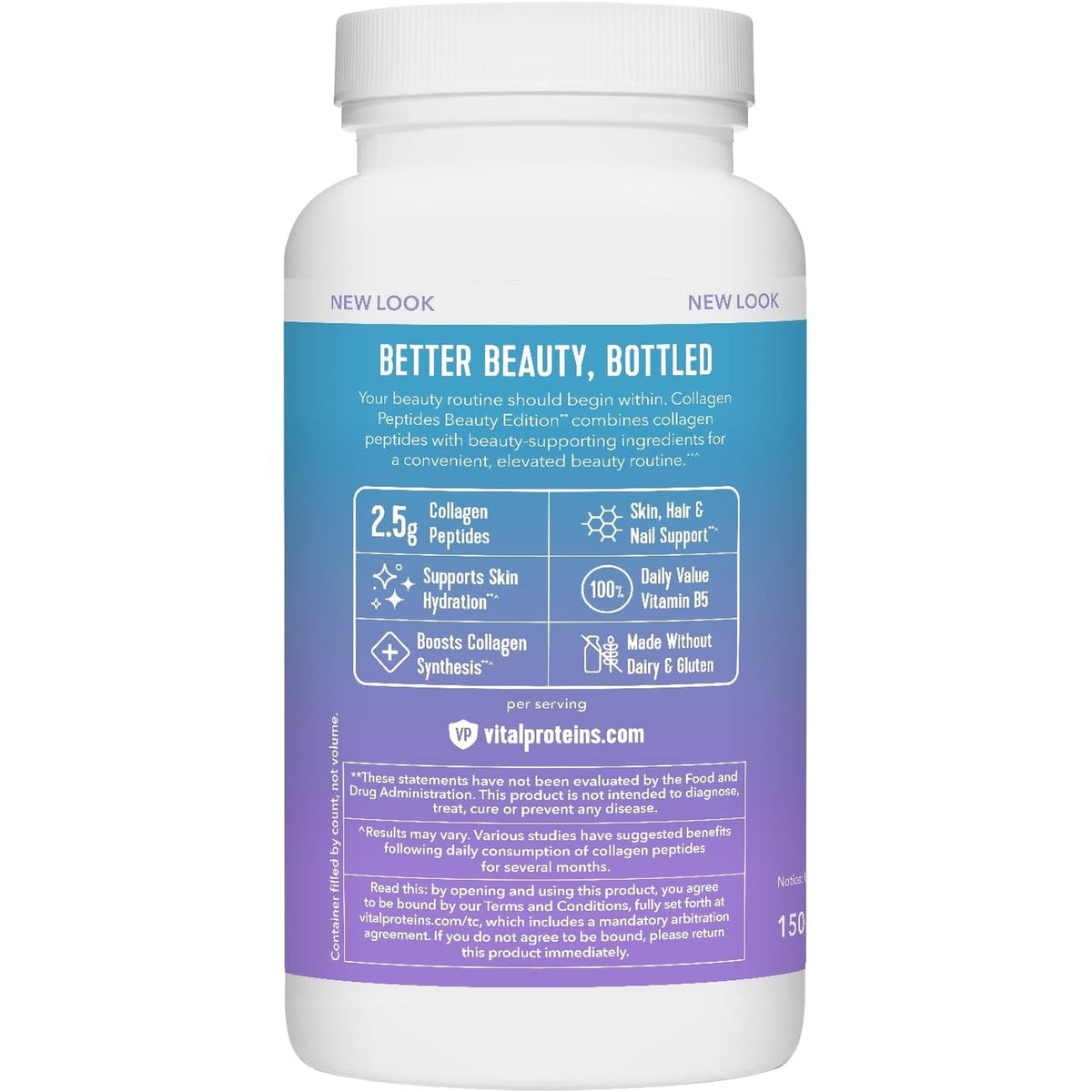 Vital Proteins Collagen Peptides Beauty Edition Capsules, 2.5G of Collagen per Serving with Biotin and Vitamin C, 30 Servings