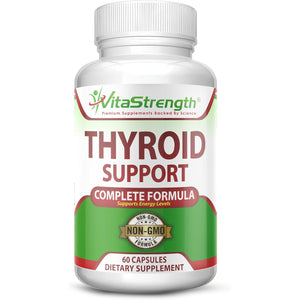 Thyroid Support - Complete Formula to Support Energy Levels with Iodine, Bladderwrack, Kelp, B12 & More- Thyroid Energy: Boost T4 to T3 Supplement - Non-Gmo