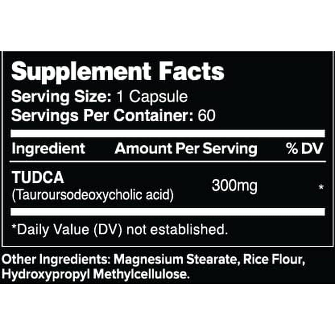 Leviathan Nutrition TUDCA Bile Salts 300Mg - Tudca (Tauroursodeoxycholic Acid) Supplement 60 Capsules